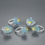 Aquamarine Butterfly 925 Sterling Silver RingRing