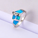 Trendy Fashion Blue Fire Opal Twist Ring - 925 Sterling SilverRing