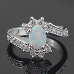 Blue and White Fire Opal RingRing8White Fire Opal