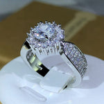 Dazzling Classic Many Prong Main White Zircon Ring - 925 Sterling SilverRing