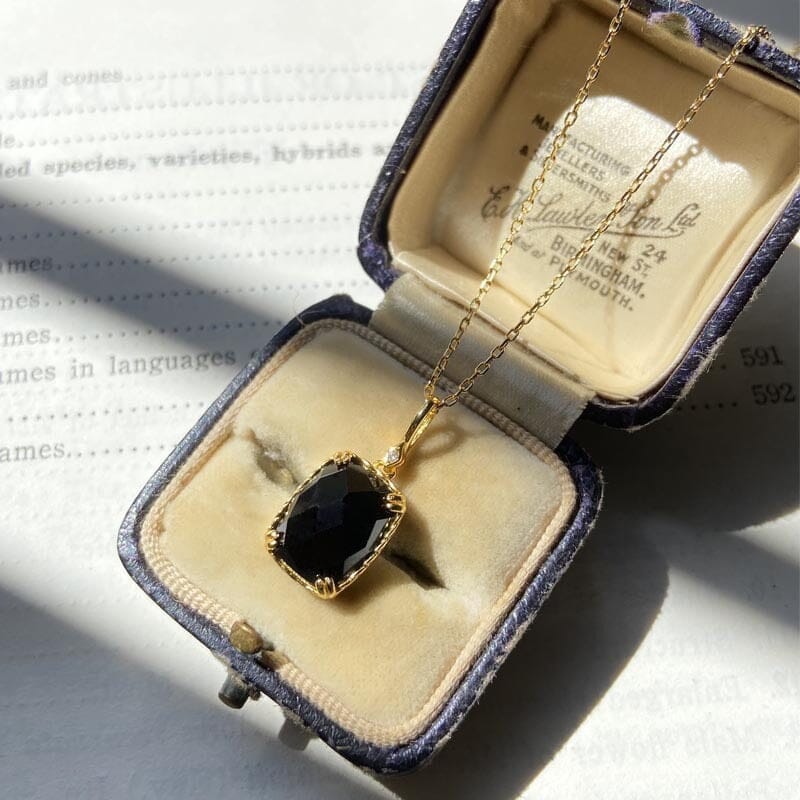 Light Luxury Antique Beauty Natural Black Agate Necklace
