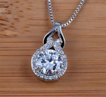 Unique Lab Diamond Pendant Necklace With Box Chain - 925 Sterling SilverNecklace