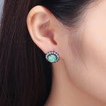 Green Fire Opal Stud EarringsEarrings