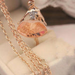 Ballerina Crystal Pendant Long Sweater Chain NecklaceNecklaceChampagne