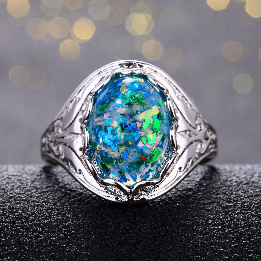 Classy Opal Ring- 925 Sterling SilverRing
