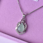 Jadeite Chalcedony Amulet Fashion Charm Pendant Necklace - 925 Sterling SilverNecklace