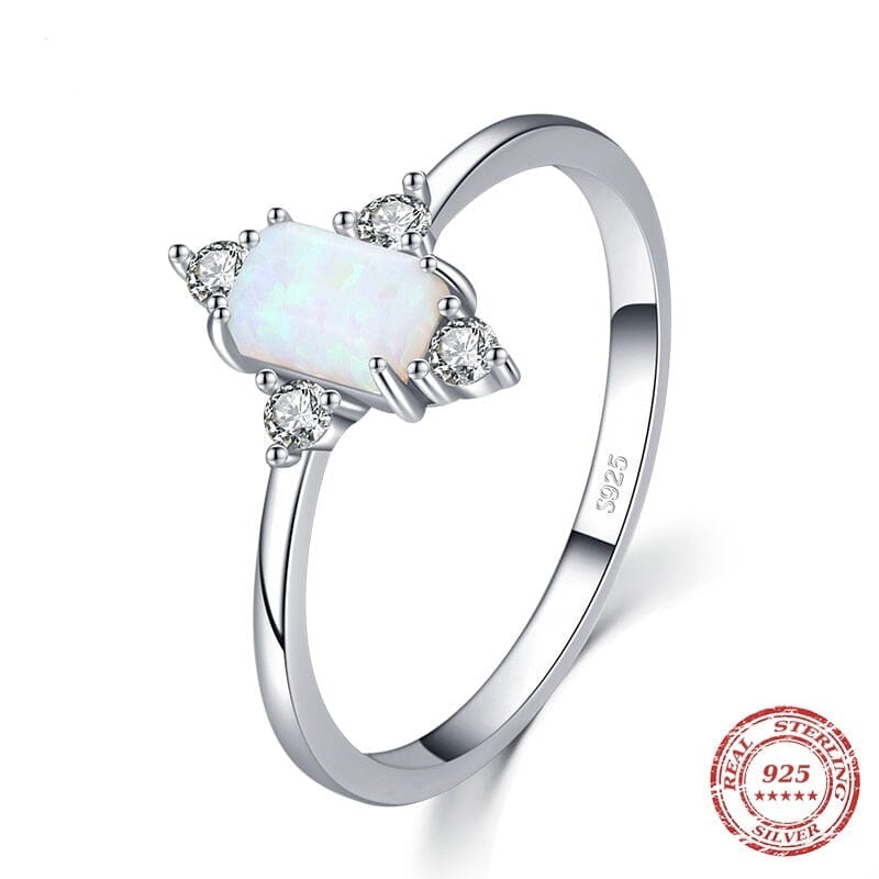 Shining Crown Opal Finger Ring - 925 Sterling SilverRing5