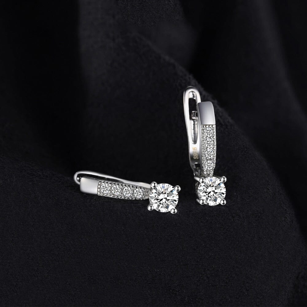 Diamond Hoop Earrings - 925 Sterling SilverEarrings