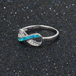 Eternity Cross Blue Opal Infinity Weave Ring - 925 Sterling SilverRing