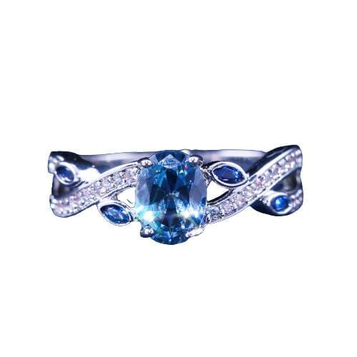 New Luxury Big Blue Sapphire Ring - 925 Sterling SilverRing