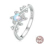 Leaf Style White Fire Opal Ring - 925 Sterling SilverRing6