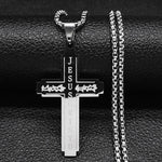 WWJD Cross Christian Prayer Necklace - ( Stainless Steel Gold )Necklace