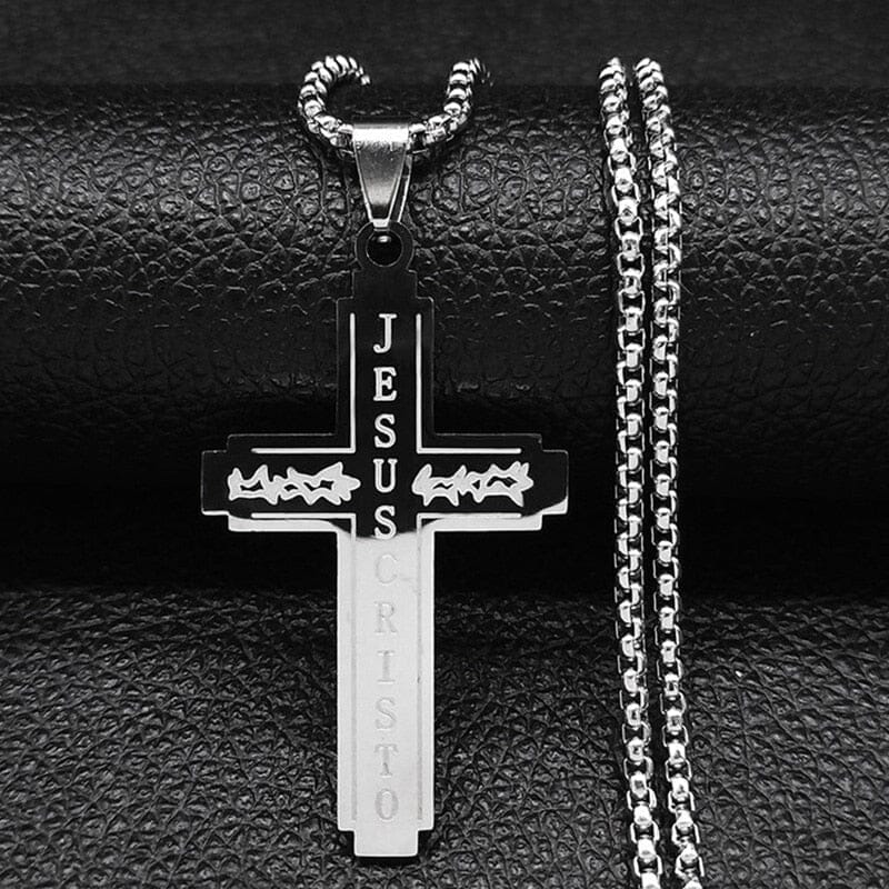 WWJD Cross Christian Prayer Necklace - ( Stainless Steel Gold )Necklace