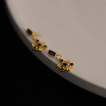 Simple Retro Snowflake Sapphire Earrings - S925 Sterling SilverEarrings