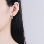 Diamond Dangle Ear Hook Earrings - 925 Sterling SilverEarrings