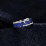 Promise Created Blue Sapphire Ring - 925 Sterling SilverRing