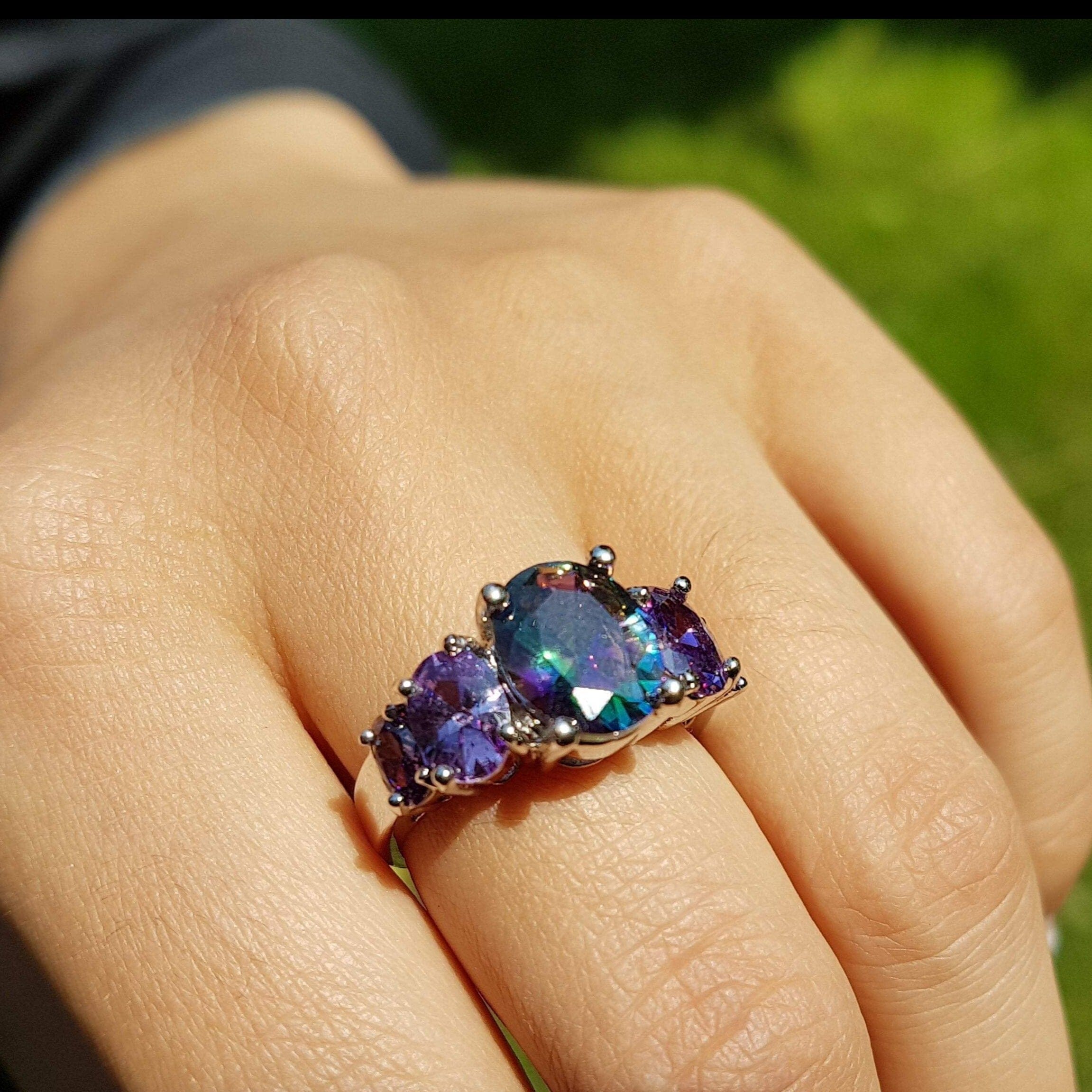 Mystic Topaz & Amethyst - 5 Stones RingRing