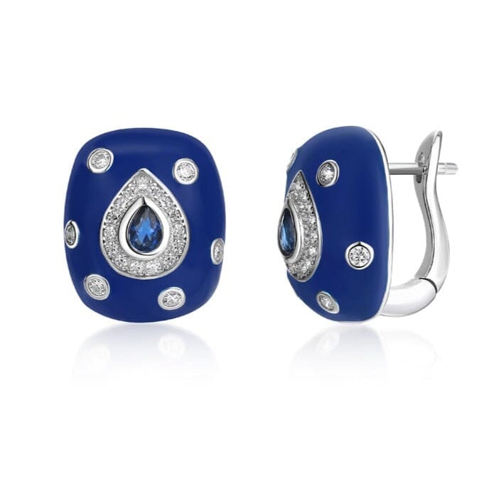 Retro Shinning Blue Sapphire Earrings- 925 Sterling SilverEarrings