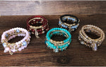 4-Pieces Set of Beaded Bohemian Style Crystal BraceletBracelet