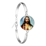 Our Lady of Guadalupe WWJD Glass Dome BraceletBracelet