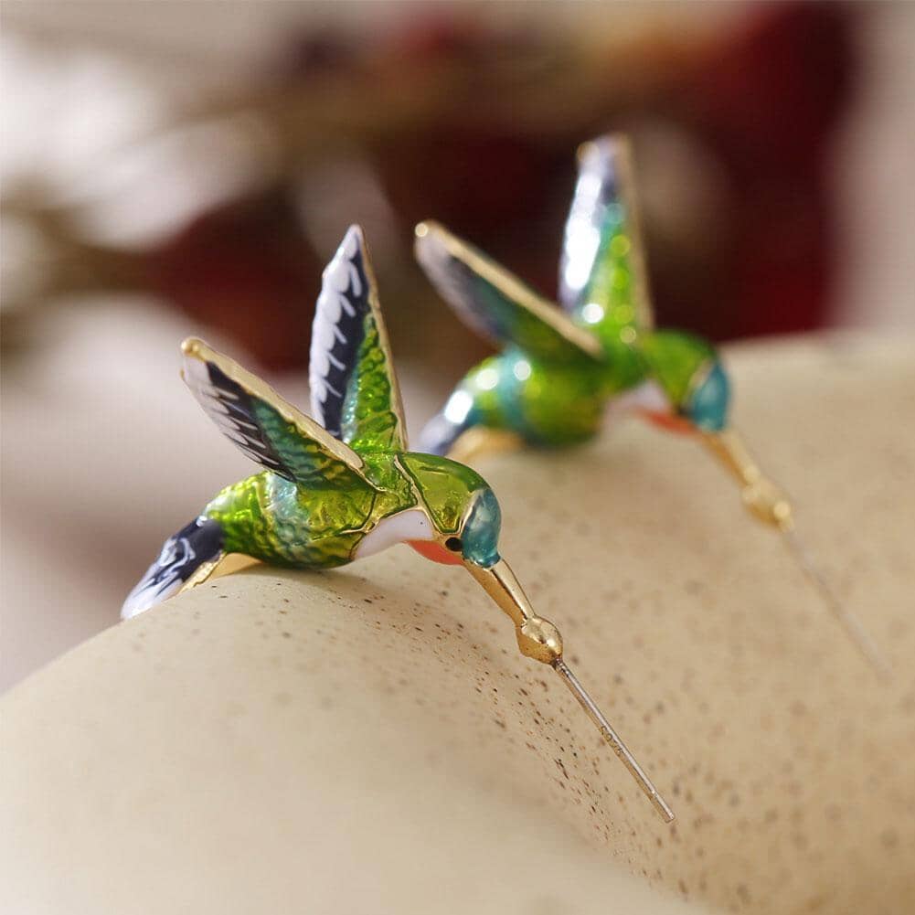 Creative Cute Flying Hummingbird Stud EarringsEarrings