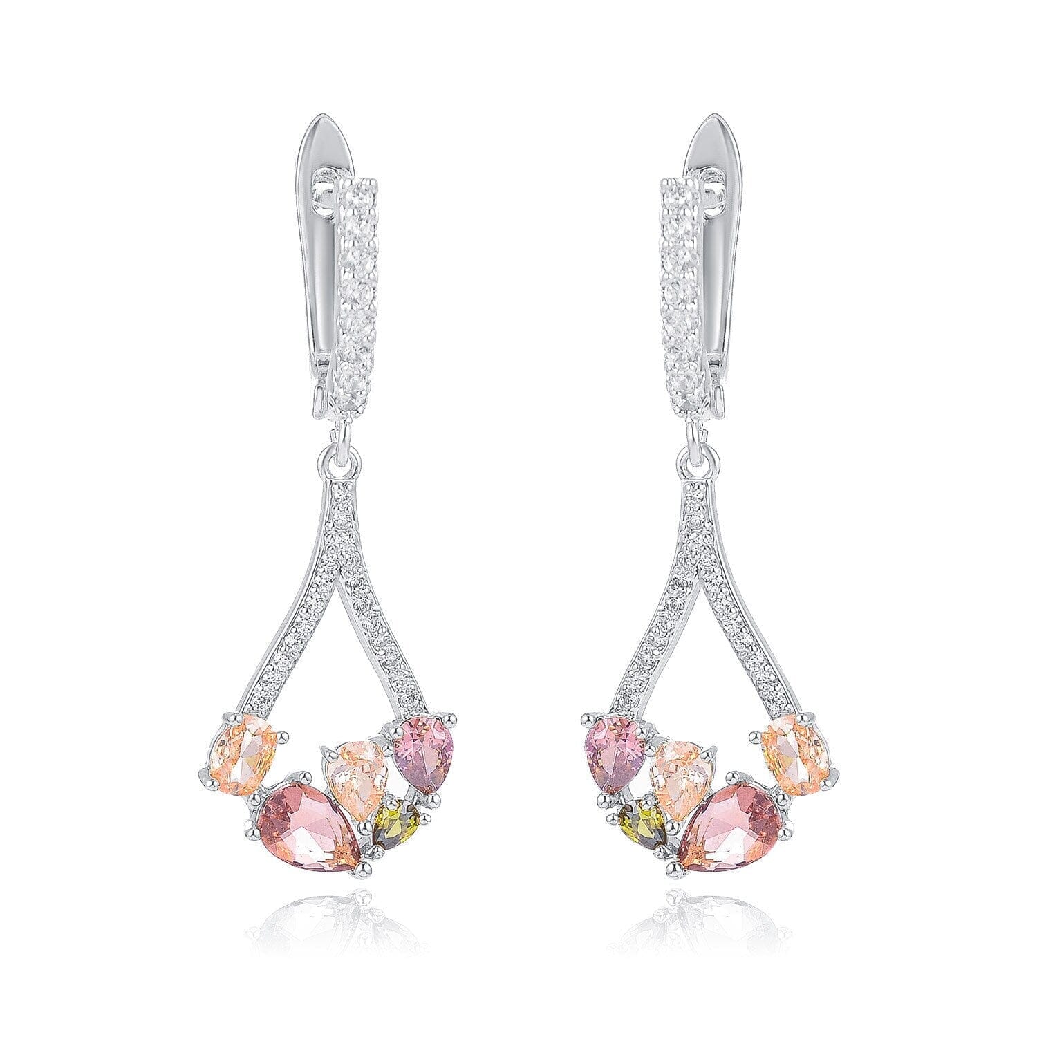 Compact And Exquisite Drop-Shaped Crystal EarringsEarringsSILVER2