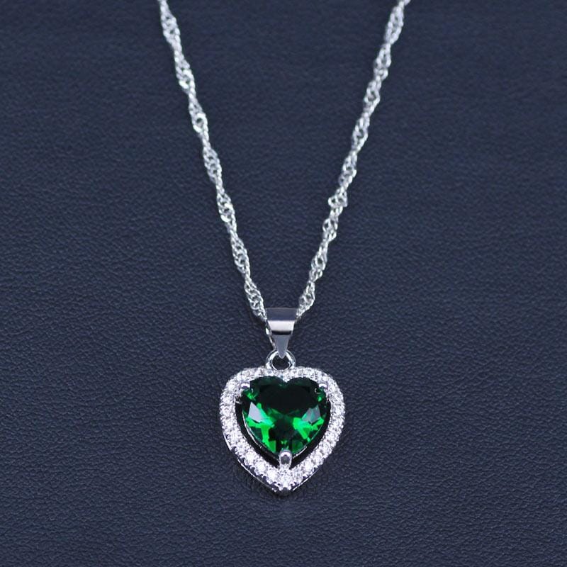 Heart Emerald Jewelry SetNecklace