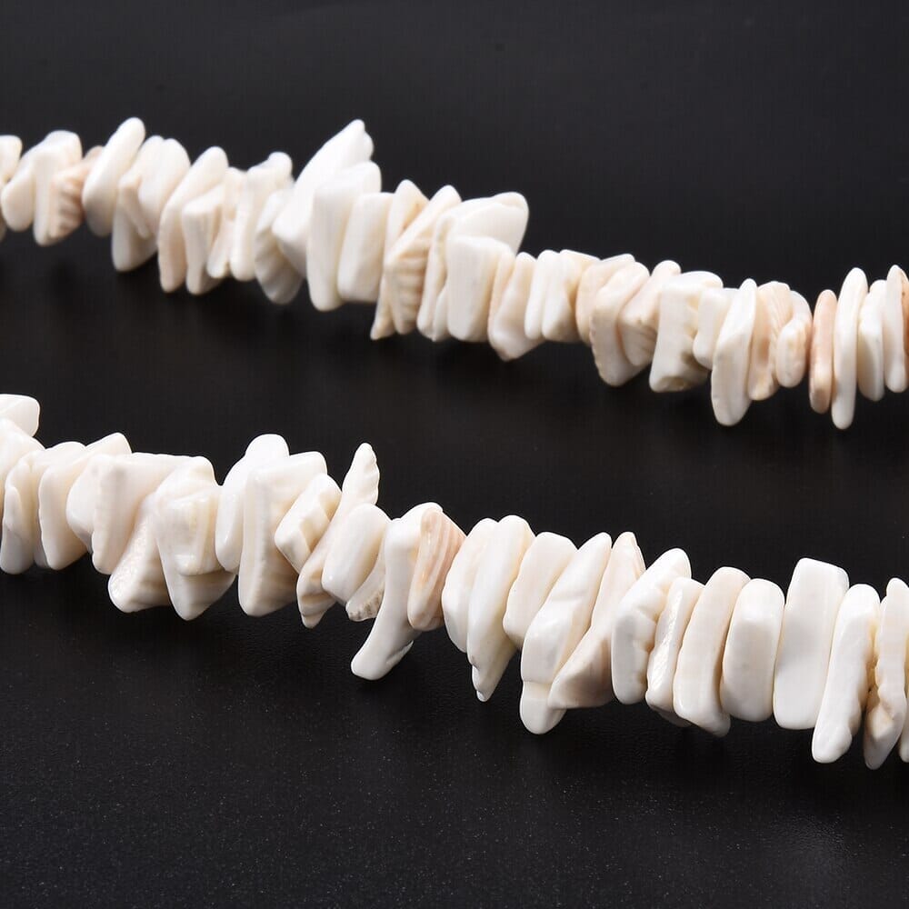 Natural White Clam Chips Puka Shell Choker NecklaceNecklace