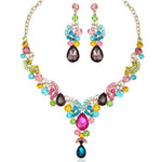 Blue Sapphire Necklace Earring SetEarrings2pcs Set Multicolor