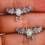 Cute Bat Oval Opal Stud EarringsEarrings