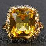 Luxury Charm Square Shaped Citrine Gemstone Ring - 925 Sterling SilverRing6