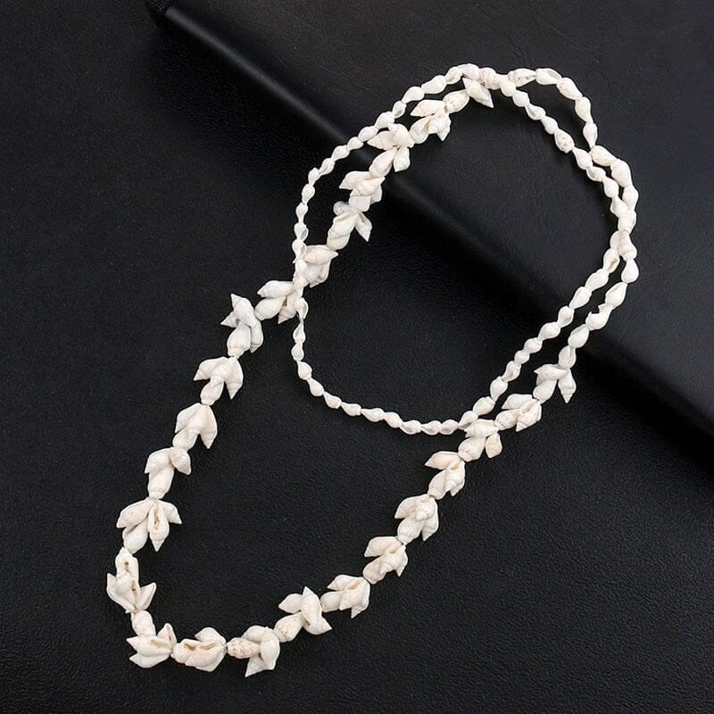 Natural White Conch Puka Shell Beads NecklaceNecklace