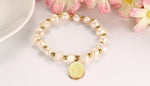 Stainless Steel Virgin Mary WWJD Pearl BraceletBracelet