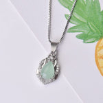 Jadeite Chalcedony Amulet Fashion Charm Pendant Necklace - 925 Sterling SilverNecklace