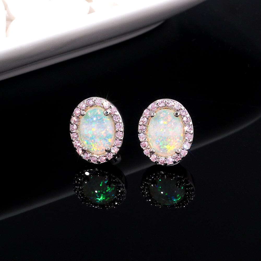 Pink Fire Opal Stud EarringsEarrings