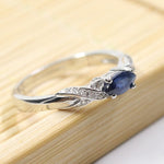 Simple Marquise Cut Sapphire Gemstone Ring - 925 Sterling SilverRing