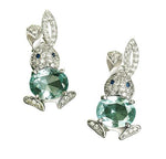 Rabbit, Leaf, Pinecone and Cat Crystal Stud EarringsEarrings