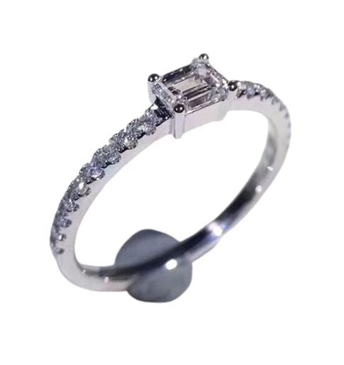 Baguette Cut Diamond Silver RingRing