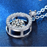 Round Moissanite Diamond Pendant Necklace - 925 Sterling SilverNecklace