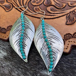 Bohemian Leaves S-Shaped Turquoise EarringsEarrings