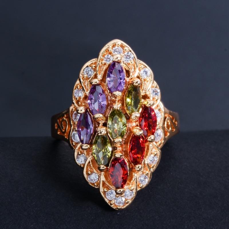 Multi Stone, Amethyst, Peridot & Ruby RingRing7