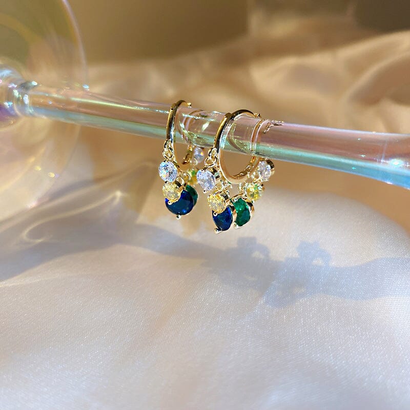 Pretty Emerald Hoop EarringsEarrings