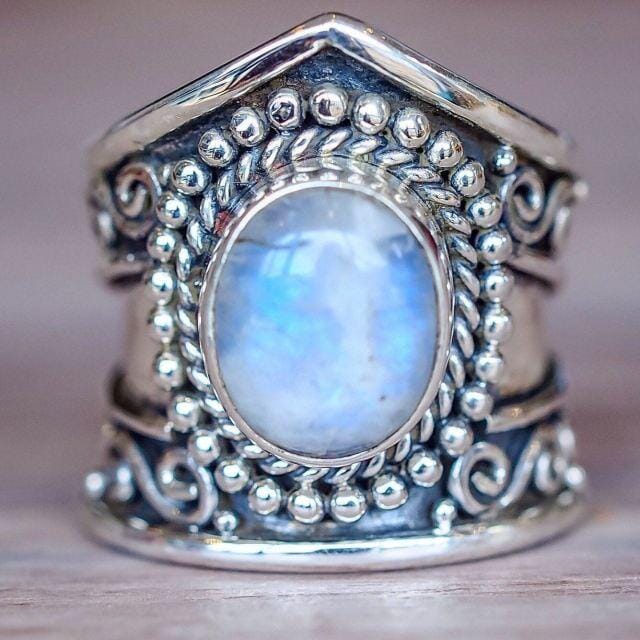 Buy Giva Sterling Silver Adjustable Silver Moonstone Ring Online at Best  Prices in India - JioMart.