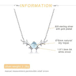Sky Topaz Unicorn Necklace - 925 Sterling Silver