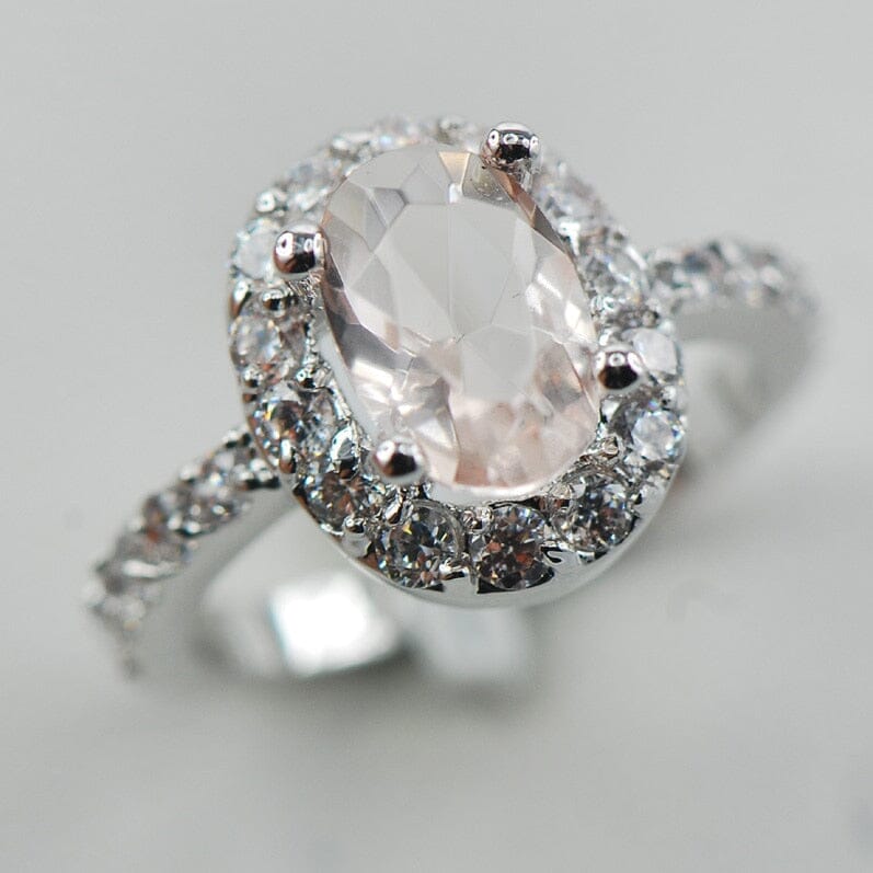 Beautiful Stunning Morganite Fashion Ring - 925 Sterling SilverRing6