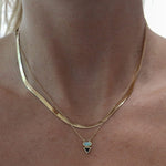 Triangle Combination Oval Opal Pendant Necklace - 925 Sterling SilverNecklace