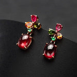 Luxury Red Garnet Tourmaline Earrings - 925 Sterling SilverEarrings