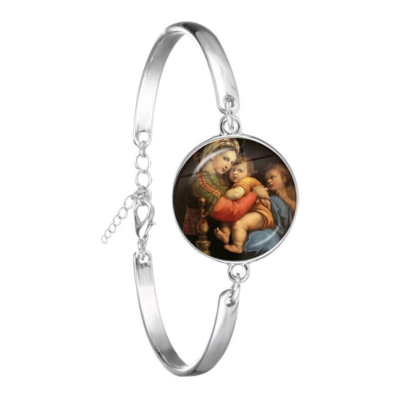 Our Lady of Guadalupe WWJD Glass Dome BraceletBracelet5