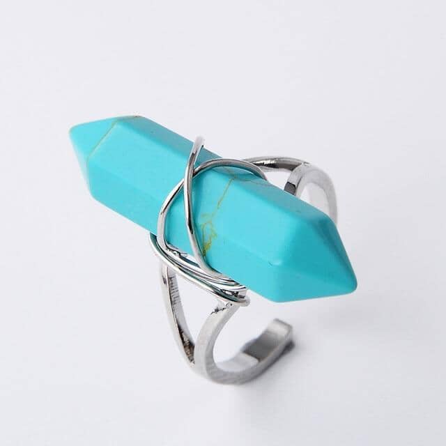 Natural Stone Crystal Ring (Resizeable)Jewelry Setturquoises
