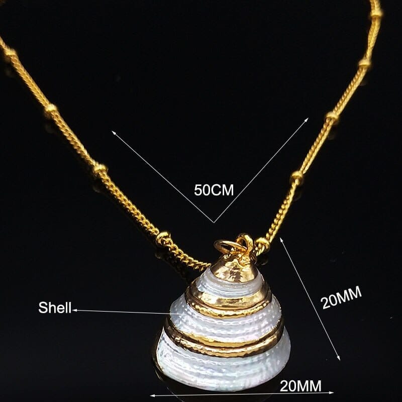 2022 Fashion Stainless Steel Shell Necklaces for Women Gold Color Necklaces & Pendants Jewelry colier femme N19079Bracelet